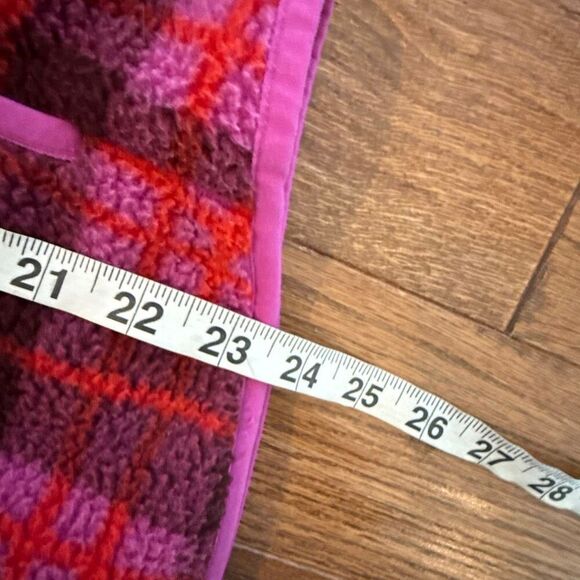Talbots pink cozy plaid Sherpa zip front fleece size MP - Picture 8 of 12